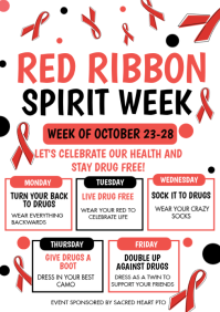 Weiß Red Ribbon Spirit Week A4 Template