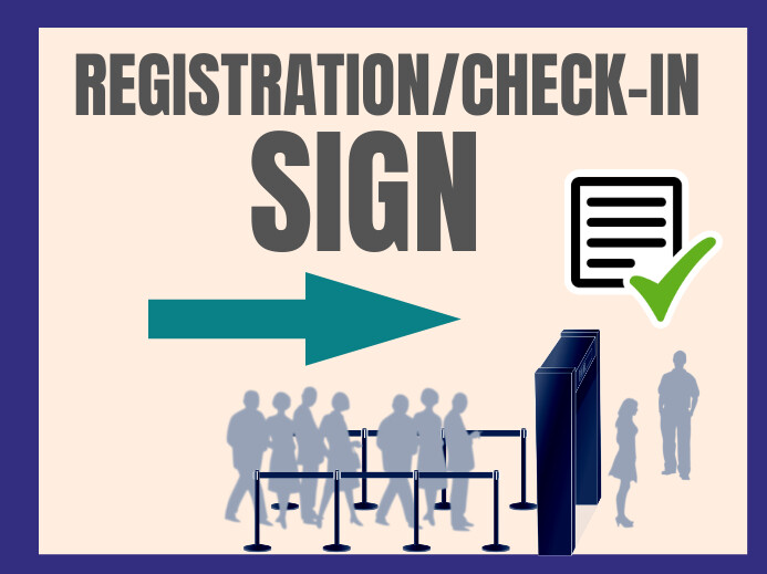 Registration Point Sign White Joyful Registration Check In Yard Sign Template | PosterMyWall