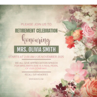 White Joyful Retirement Instagram Post Instagram-opslag template