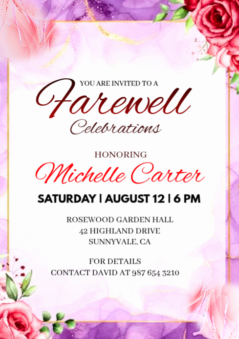 White Joyful Retirement Invitation A4 template