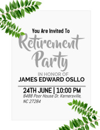White Joyful Retirement Party Flyer (us Letter) Volante (Carta US) template