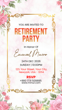 White Joyful Retirement Party Instagram Story Instagram-verhaal template