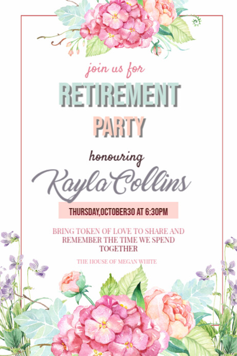 White Joyful Retirement Poster Template | PosterMyWall