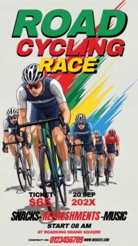White Joyful Road Cycling Race Instagram Story template