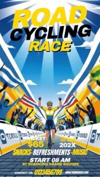 White Joyful Road Cycling Race Instagram Story Instagram-verhaal template