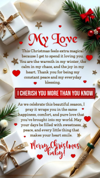 White Joyful Romantic Christmas Message For Lover Instagram Story template