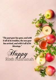 White Joyful Rosh Hashanah  A4 template