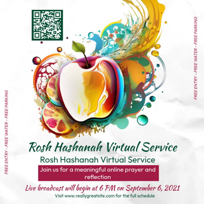 White Joyful Rosh Hashanah Instagram Post Templat | PosterMyWall