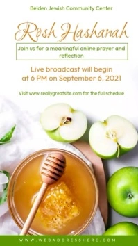 White Joyful Rosh Hashanah Instagram Reel template