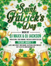 White Joyful Saint Patrick's Day Celebration Flyer template