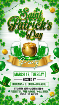 White Joyful Saint Patrick's Day Party Instagram Story template
