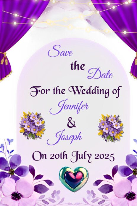 White Joyful Save The Date Anniversary  Pinterest Graphic template