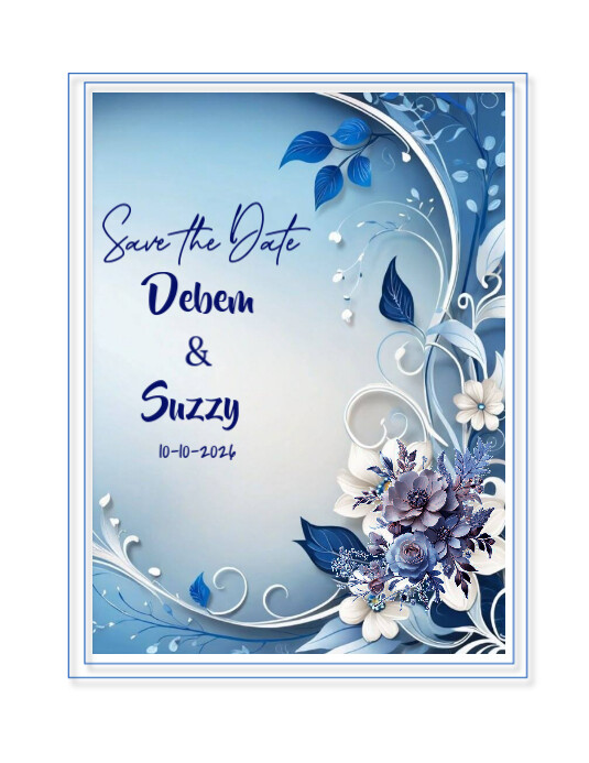 White Joyful Save The Date Elegant Wedding Invitation Card Background  Flyer (us Letter) template