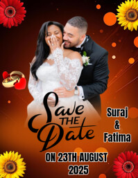 White Joyful Save The Date Flyer Design  Flyer (us Letter) template