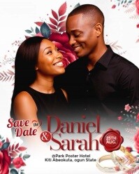 White Joyful Save The Date Flyer Instagram Portrait template