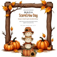 White Fall Scarecrow Workshop Iphosti le-Instagram Template