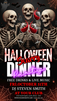 White Joyful Scary Halloween Dinner Party Instagram Story template