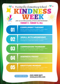 White Joyful School Activity Schedule A6 template