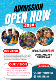 White Joyful School Admission A4 template