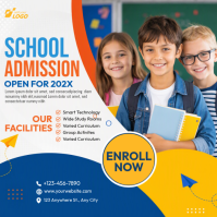 Biały School Admission Instagram na Post Template