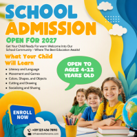 สีขาว School Admission Instagram-Beitrag Template