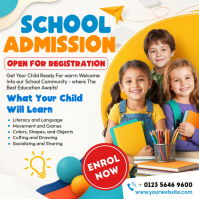 สีขาว School Admission Instagram 帖子 Template
