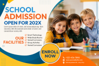 White School Admission Plakat Template