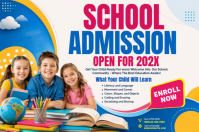 White School Admission Poster Template