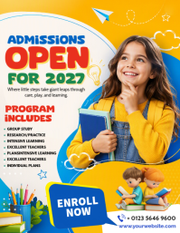 White School Admissions Рекламная листовка Template