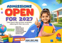 White Joyful School Admissions Postcard Video ไปรษณียบัตร template