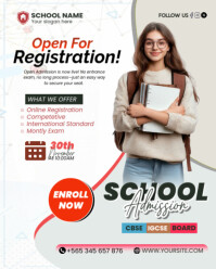 White School Admission Instagram Portrait Template
