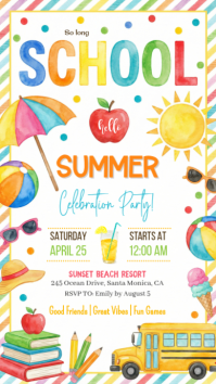 White Joyful School Celebration Party Instagram Story template