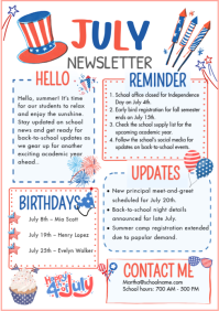 White Joyful School Newsletter A4 template