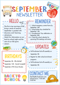 White School Newsletter A4 Template