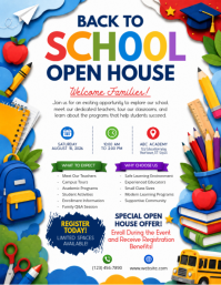 White Joyful School Open House Flyer Volantino (US Letter) template
