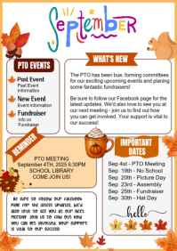 White School PTO Events A4 Template
