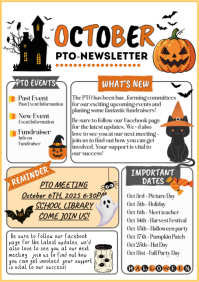 สีขาว School PTO Newsletter A4 Template