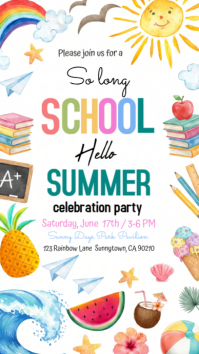 White Joyful School Summer Celebration Instagram Story Instagram-verhaal template