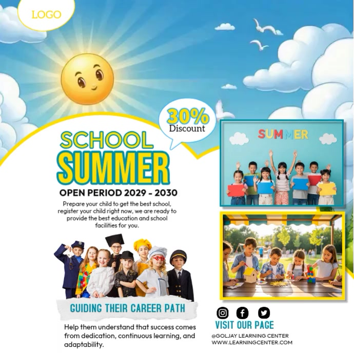 White Joyful School Summer Program Instagram Post Video Template ...