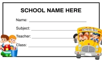 White Joyful School Tag Tag template