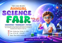 White Science Fair Pocztówka Template