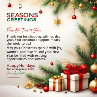 White Joyful Seasons Greetings Square (1:1) template