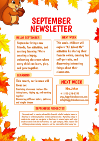 Hvid September Classroom Newsletter A4 Template