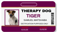 White Joyful Service Dog Id Card Business Card Carte de visite template