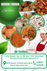 White Joyful Snacks Flyer  Pinterest Graphic template