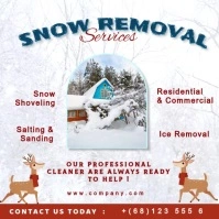 White Joyful Snow Cleaning Services  Instagram Post poster template