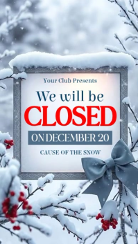 White Joyful Snow Day Business Closure Alert Instagram Story template