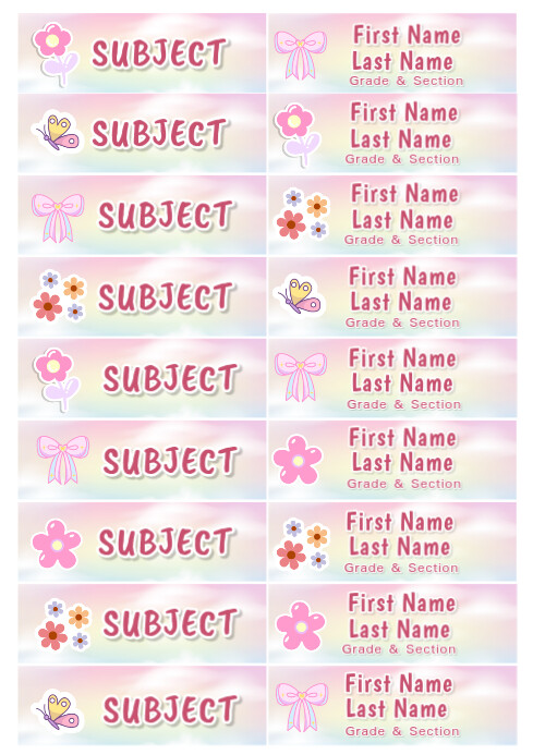 White Joyful Sonny Angels Name Tags And Labels A4 template