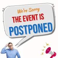 White Joyful Sorry Event Is Postponed  Instagram Post template