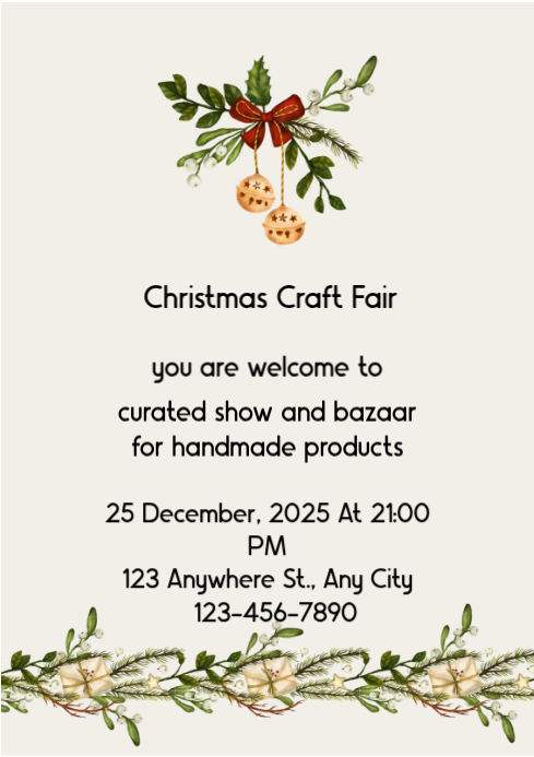 White Joyful Special Christmas A4 template